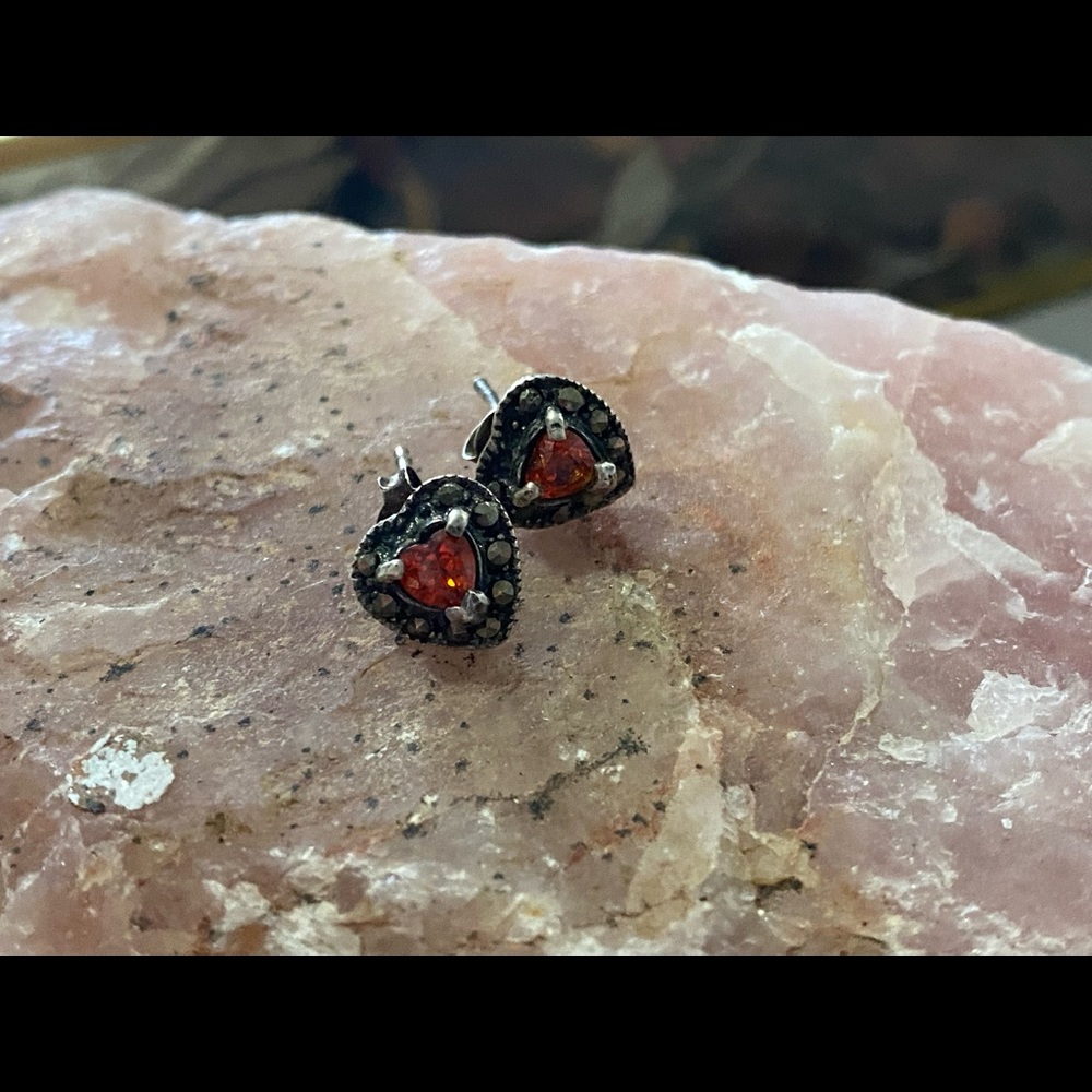 Vintage orange diamond earrings